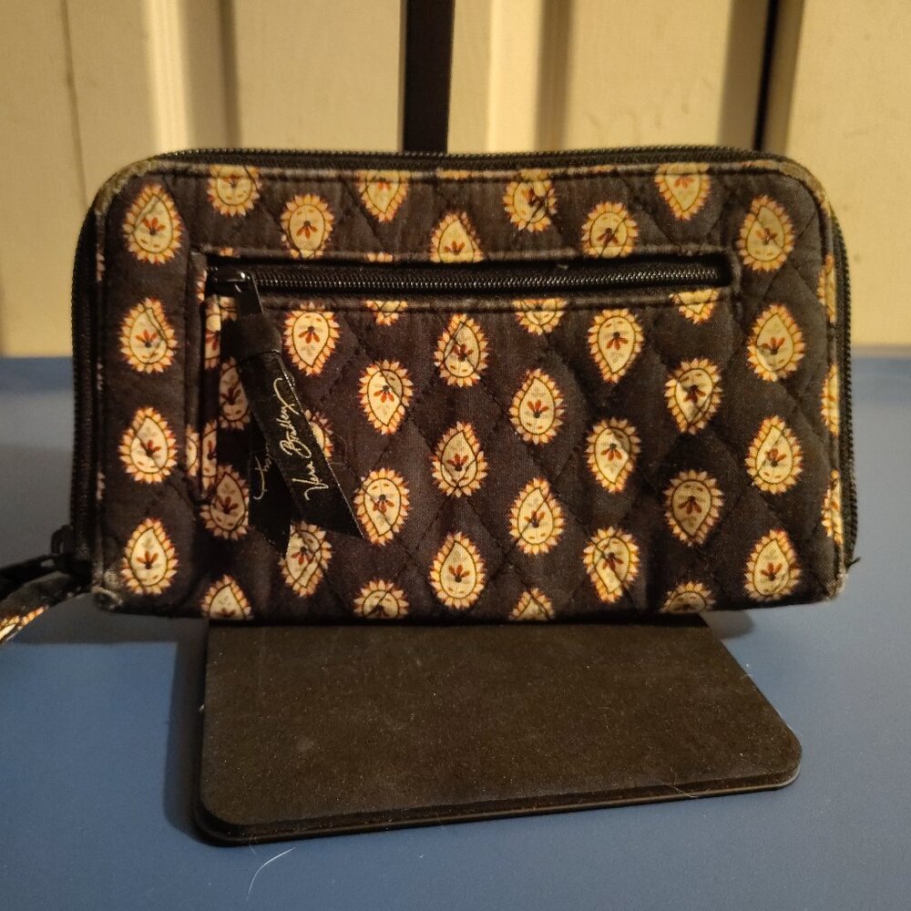 Vera Bradley Black and Red Paisley Zip Wallet